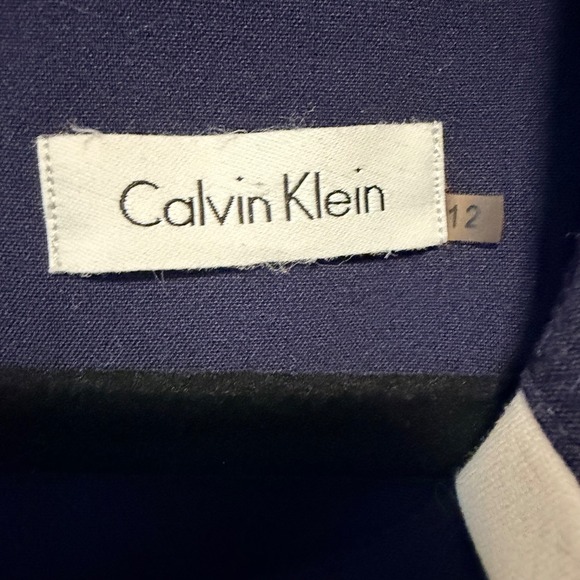 Calvin Klein White Piping Sheath Dress Navy Sz 12 business casual work office - Picture 3 of 7